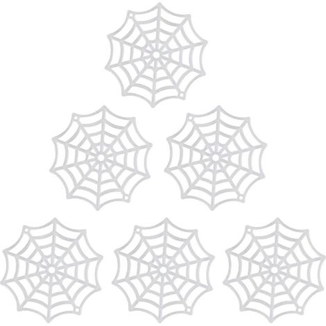 50 Plastikuntersetzer mit Spinnennetzmuster, Gastgeschenke für Halloween-Partys (leuchtend)