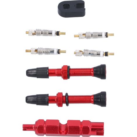 Valve tubeless 1,6 pouces tige type français aluminium accessoires vélo route VTT rouge (1/5)