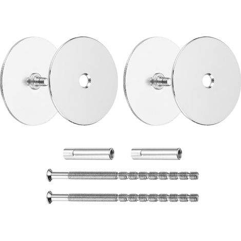 Pack De 2 Cache Trou De Porte Nickel De 1.38" Vis De 3.54" Argent (1/5)