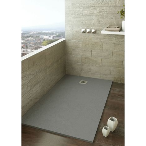 AQUORE EKOSTONE Plato Ducha Resina Gris Claro - Medida: 70x140 cms - ref: SA.ES70X140GR (1/2)