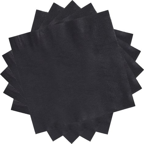 20 Serviettes Papier,Noir,16,5cm x 16,5cm,Serviettes Absorbantes,Papier Alimentaire,Mariage Anniversaire Cocktail (1/5)
