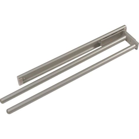 1 Porte-torchon coulissant, Aluminium, 2 bras, Extensible, Pour cuisine et salle de bain (1/2)