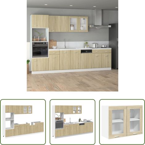 Küchenschrank - 7-tlg. Küchenschrank-Set Lyon Sonoma-Eiche Holzwerkstoff (1/5)