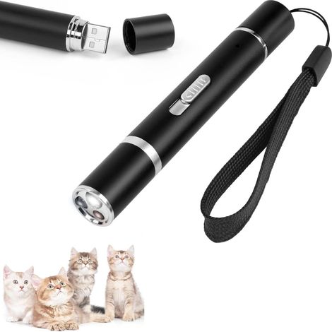 Jouet Chat Interactif - Jouets pour Chats et Chiens avec Lumière LED, Jouet Chat Interactif pour Chat et Chaton Rechargeable USB - Accessoire de Dressage, Exercice et Activité Physique (1/5)