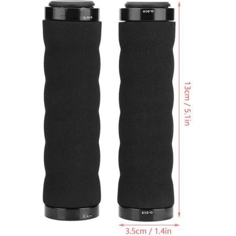 1 Paire Poignées de guidon Verrouillage Alliage d'aluminium Éponge Antidérapant 22mm VTT Vélo de route (1/4)