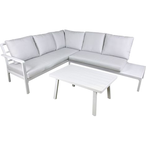 Dellonda DG53 Kyoto Aluminium Outdoor Corner Sofa & Coffee Table Set 3pc (1/5)