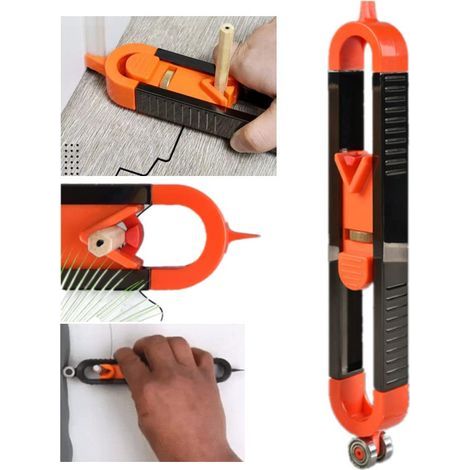 - Contour Gauge - Tracing Ruler - Adjustable Locking Function - For Wood, Tile, Linoleum - Black - 23.3x3.5x2.7cm (1/5)
