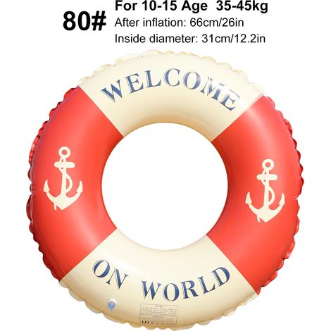 (80) Bouée gonflable pour piscine, anneau de natation, radeau aquatique, convient aux plages, aux lacs et aux bains de soleil. (1/2)