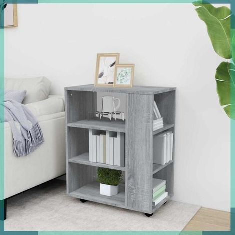 815967 Armoire roulante Sonoma gris 60x35x75 cm Bois d'ingénierie (1/5)