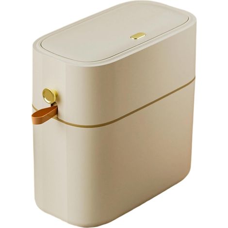 Poubelle De Salle De Bain, Poubelle Sanitaire Sans, Poubelle Étanche Aux Odeurs 8L Fine Pour Espaces Étroits Cuisine Toilette Intérieur Camping-Car Sous Meuble Dortoir (1/5)