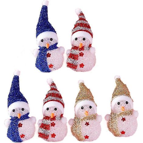 Lot de 6 bonhommes de neige lumineux à LED, parfaits pour les fêtes et les ambiances de fêtes (1/5)
