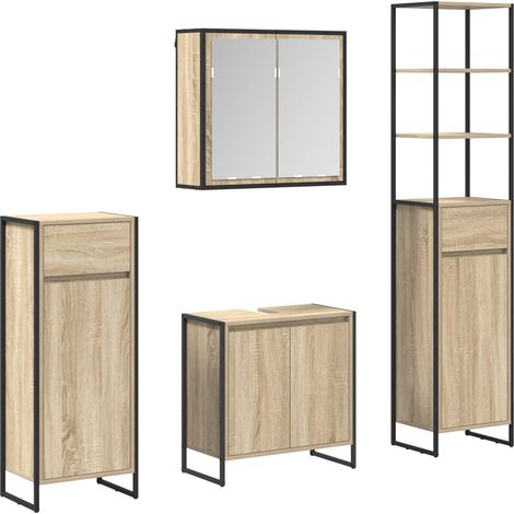 Maison Exclusive - Badezimmermöbel-Set mit Schubladen Sonoma-Eich