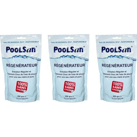 Pack 3X Régénérateur clarifiant piscine Poolsan sachet 400g
