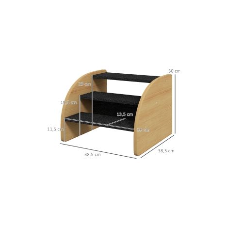 Escalier pour petit chien noir et chêne à 3 marches avec accès facile pour canapé, lit et maison (1/5)