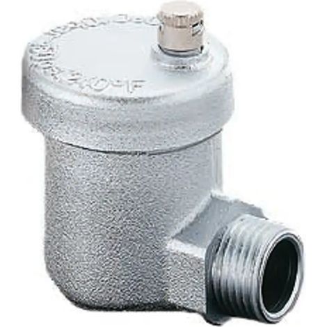 OVENTROP Purgador rápido con conexión angular PN 10, niquelado, sin desconexión automática DN 15, G 1/2, latón, 1088404