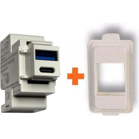 Perry presa USB A + C 3A compatibile Bticino Magic - 1MCUSB002B