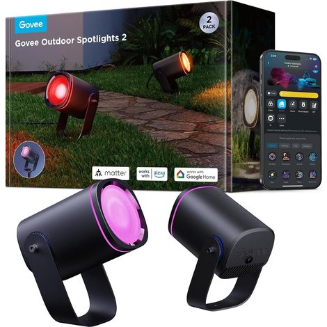 Spots d'extérieur 2, RGBWIC LED exterieur pour le jardin, 2 Paquets (1/5)