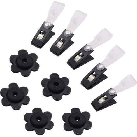 10 pezzi di fermabandiera in gomma e clip antivento regolabili per bandiere da giardino - Accessori per supporto asta bandiera da giardino