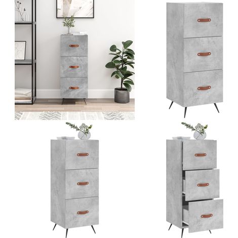 Sideboard Betongrau 34,5x34x90 cm Holzwerkstoff - Sideboard - Wohnwand - Regal - Wohnzimmermöbel - Grau Sideboard - Home & Living (1/5)