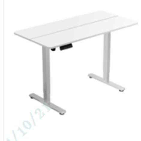 Bureau électrique assis-debout 120 x 60 x 73-118 cm ergonomique et silencieux avec 3 mémoires en bois manufacturé blanc