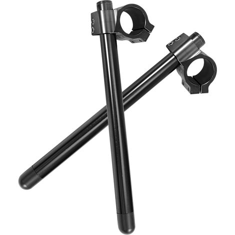 Guidon Clip-On Universel 43mm Moto, Guidon Séparé en Aluminium, Kit de Remplacement, Fixation Fourche, Noir, Réglable (1/5)