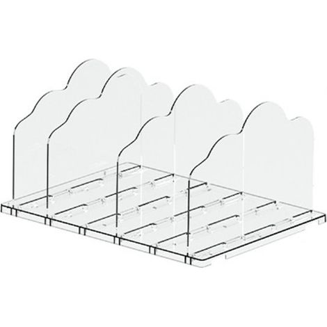 Transparentes Kunststoff-Regalteiler-Set (33,5 x 24 x 17 cm mit 4 Trennwänden) (1/5)
