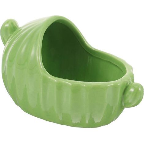 Baignoire en céramique pour hamster, salle de bain pour cochon d'Inde, petit espace de bain pour hamster avec sable-14x8.5cm-Green (1/4)
