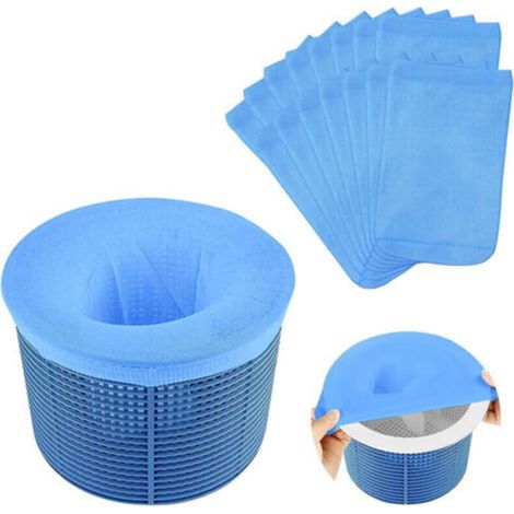 20pcs Chaussettes de Skimmer pour Piscine, Chaussette Filtre Piscine Filtre Skimmer Piscine,Bleu Pool Skimmer Socks, Chaussettes d'écumeur de Piscine en Maille Ultra Fine (1/5)