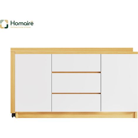 Mobilier de bureau blanc avec rangement en tissu 120 x 50 x 76,5 cm HOMAIRE (1/5)