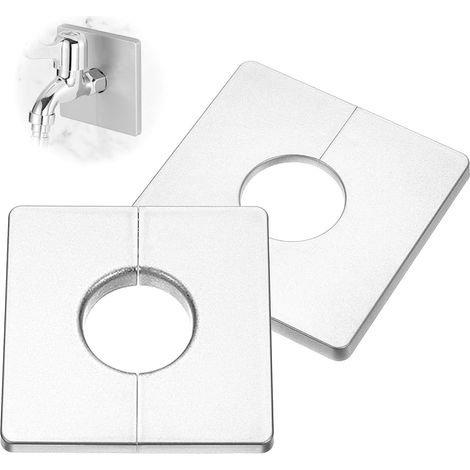2 Plaque Murale Fendue, Cache-Tuyau ABS Auto-Adhésif, Trou 28mm, Décoration Robinet Salle De Bain