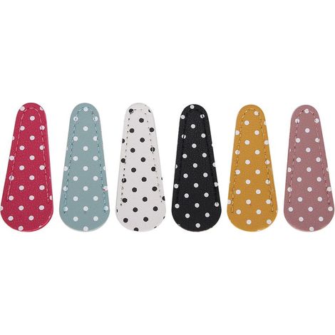 Étui de protection en similicuir à pois pour 6 paires de ciseaux à broderie, accessoire DIY, cadeau artisanal. (1/5)