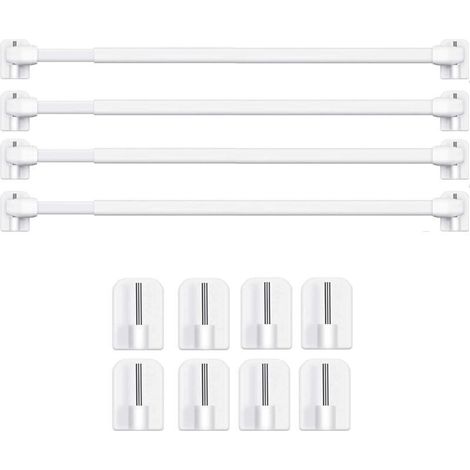 Barres de Vitrage Extensible Tringle Rideau Sans Percage pour Fenetre Pvc pour de Tringle à Rideau Adhésive (4PCS-40-60CM)