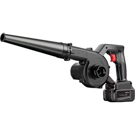Akku-Laubbläser, 21 V Akku-Laubbläser, mit Akku und Ladegerät, 550 W Staubbeutel, 4,1 m³/Min, für Gartenlaub, Holzspäne (schwarzer Akku1)