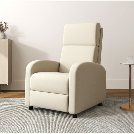 Fauteuil relax inclinable avec repose-pieds, 64 x 86 x 102 cm, crème blanc OKMYHOME (1/5)