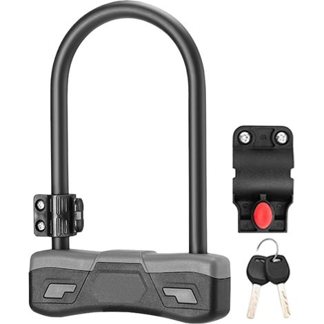 Antivol Pour Scooter, Vélo U Renforcé Avec Clé Haute Sécurité, Accessoires pour Planche à Roulettes, VTT, Déplacements et École - (1/5)
