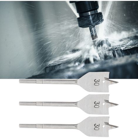 Ensemble de 3 mèches plates pour bois en acier au carbone, outils de perçage pour menuiserie, diamètre 30mm (1/5)