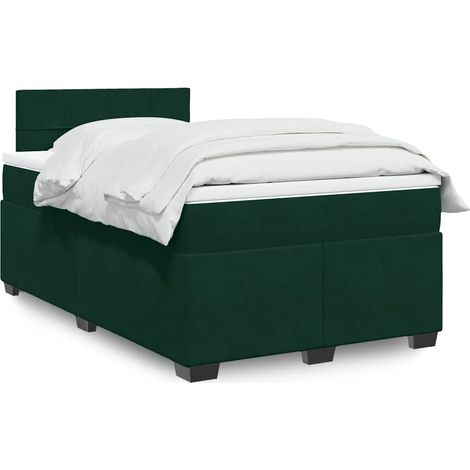Boxspringbett mit Matratze Dunkelgrün 120x200 cm Samt (1/5)
