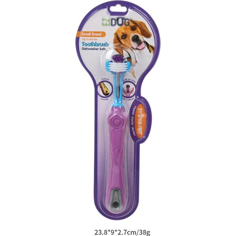 Brosse à dents pour animaux de compagnie brosse à dents à trois têtes pour chiens nettoyage buccal pour animaux de compagnie