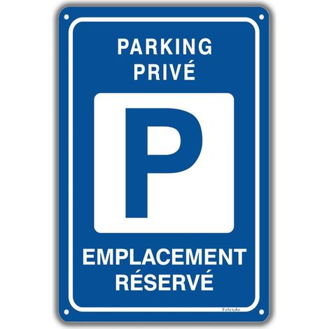 Panneau Parking Privé Emplacement Réservé 30x20cm Aluminium Panneaux d'avertissement de Métallique Imperméable et Résistant aux UV Pour usage extérieur ou intérieur (1/5)