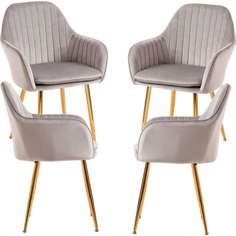 Packs Sillas Comedor - Pack 4 Sillas Chic Golden - Gris claro (1/5)