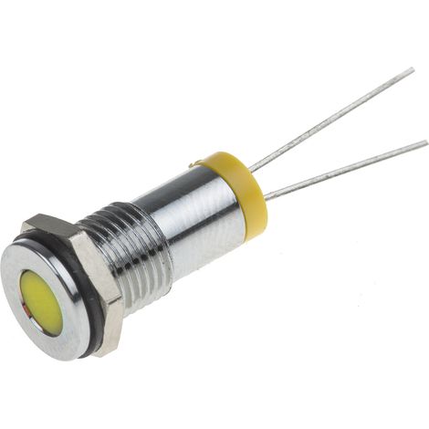 Voyant LED lumineux Jaune RS PRO, dia. 8mm, 2V c.c., IP67 ( Prix pour 1 )