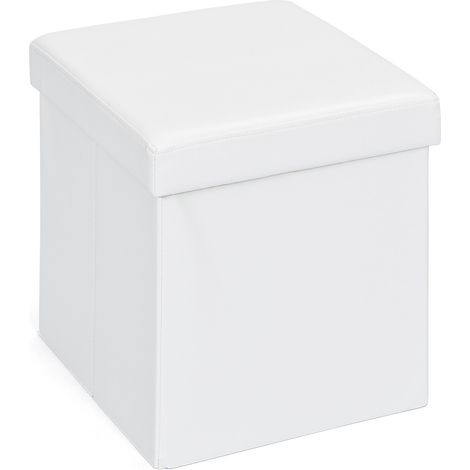 Sanne Aufbewahrungsbox Hocker, faltbar mit Deckel, weiss.
