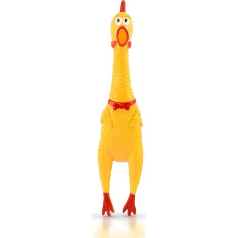 Poulet hurlant de 29 cm, jouet sonore à presser pour animaux de compagnie, outil de décompression strident, gadget amusant (1/2)