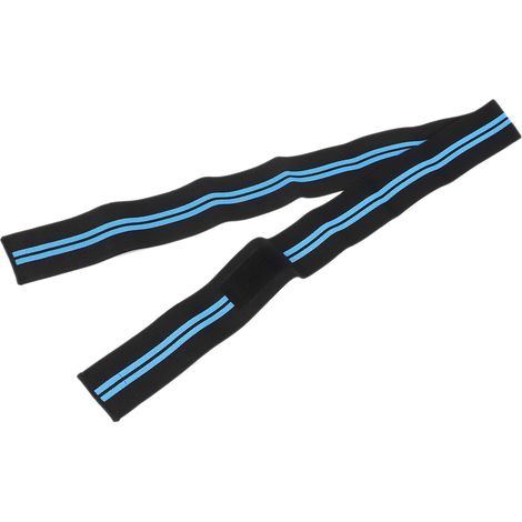 Genouillère de sport ajustable avec compression pour musculation et entraînement des jambes (Noir Bleu) (1/5)