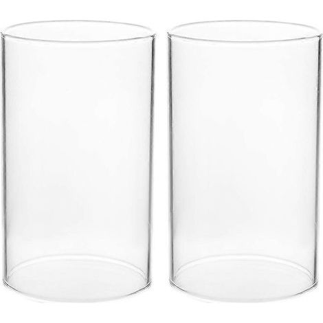 Set mit 2 durchsichtigen Glas-Kerzenüberzügen, winddichten Schutz, Kerzenzubehör – 10,00 x 9,00 x 9,00 cm – Transparent (1/4)