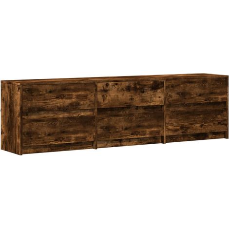 Mobile TV multimediale scaffale per televisione televisione buffet sala da pranzo soggiorno camera da letto con LED rovere affumicato 180 x 34 x 50 cm derivati del legno marrone 020026478