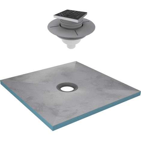 Plato de ducha Alicatable 90x90cm Recortable + Desagüe vertical - RAINY