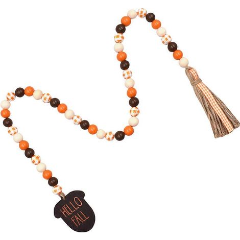 Guirlande de perles en bois multicolores en forme de gland, motif automne, décoration intérieure (1 lot) (1/5)