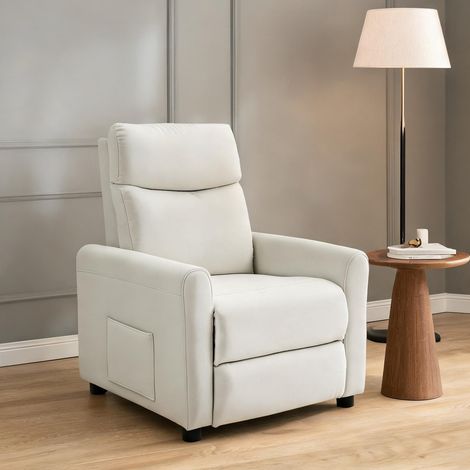 Fauteuil relax coloris cream blanc en polyester 86 x 73 x 100 cm (1/5)