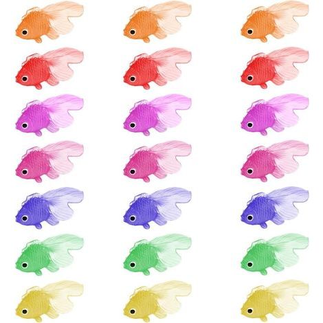 Set mit 21 realistischen künstlichen Kunststofffischen für das Aquarium (1/5)